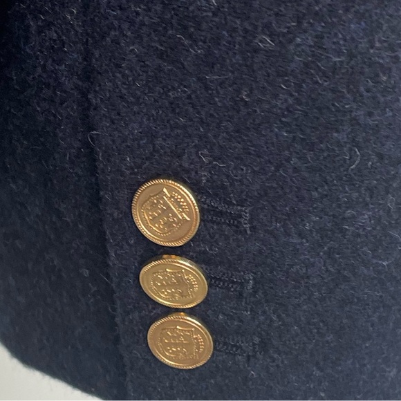 Talbots Marine Blue Wool Blazer Size 14P - Picture 7 of 14